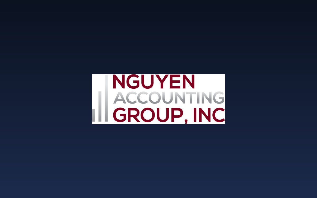 Nguyen Accounting Group, Inc. logo on a dark navy background.