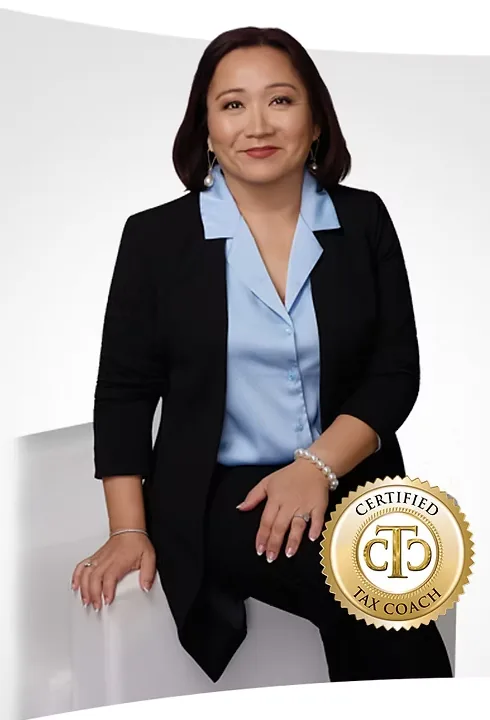 Thuy Nguyen, JD, CPA, CTC, CTRS, with the Certified Tax Coach seal